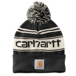 Carhartt Knit Pom-Pom Cuffed Logo Beanie(Carhartt Knit Pom Pom Cuffed Logo Beanie)