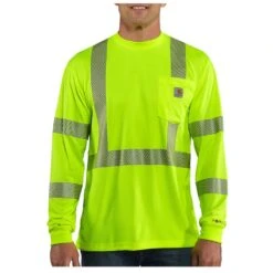 Carhartt - Men's Force High-Visibility Long-Sleeve Class 3 T-Shirt(Carhartt Mens Force High Visibility Long Sleeve Class 3 T Shirt)