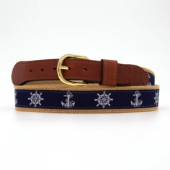 Zep Pro - Navy Ribbon Anchor Wheel Belt(Zep Pro Navy Ribbon Anchor Wheel Belt)