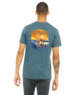 Sea Gear Saltwater Cowgirl Tri-Blend Short Sleeve T-Shirt(Sea Gear Saltwater Cowgirl Tri Blend Short Sleeve T Shirt) -Seagear Marine Shop 3001cvc SaltWaterCowGirl DeepTeal Back