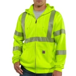 Carhartt - Men's Class 3 High-Visibility Zip-Front Sweatshirt(Carhartt Mens Class 3 High Visibility Zip Front Sweatshirt)