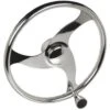 Sea Choice - 3 Spoke Stainless Steel Steering Wheel W/Knob 13-1/2"(Sea Choice 3 Spoke Stainless Steel Steering Wheel W Knob 13 1 2) -Seagear Marine Shop 75396