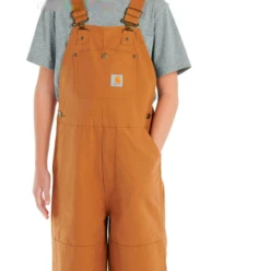 Carhartt Kids' Loose Fit Canvas Quilt-Lined Overall Bibs(Carhartt Duck Overall Quilt Lined Boys)