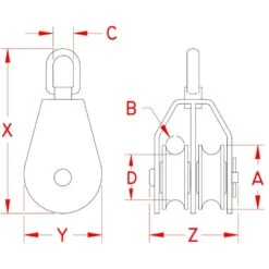 Suncor Stainless - Double Rigging Block(Sun Core Twin Swivel Block) 3 Suncor Stainless - Double Rigging Block(Sun Core Twin Swivel Block) -Seagear Marine Shop S0404 0 Stainless 20Steel 20Twin 20Swivel 20Block Line 20Drawing