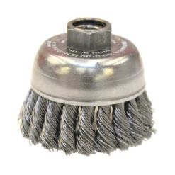 Weiler - 2-3/4" Single Row Knot Wire Cup Brush .020" Steel Fill 5/8"-11 UNC Nut(Weiler 2 3 4 Single Row Knot Wire Cup Brush 020 Steel Fill 5 8 11 Unc Nut)