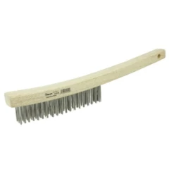 Weiler - Hand Wire Scratch Brush, .012 Fill, Curved Handle, 3 X 19 Rows(Weiler Hand Wire Scratch Brush 012 Fill Curved Handle 3 X 19 Rows)