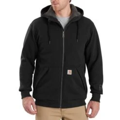 Carhartt - Rain Defender® Relaxed Fit Midweight Sherpa-Lined Full-Zip Sweatshirt(Carhartt Rain Defender Reelaxed Fit Midweight Sherpa Lined Full Zip) 5 Carhartt - Rain Defender® Relaxed Fit Midweight Sherpa-Lined Full-Zip Sweatshirt(Carhartt Rain Defender Reelaxed Fit Midweight Sherpa Lined Full Zip) -Seagear Marine Shop image 103308BLK 550 550