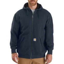Carhartt - Rain Defender® Loose Fit Midweight Thermal-Lined Full-Zip Sweatshirt(Carhartt Rain Defender Loose Fit Midweight Thermal Lined Zip Sweatshrt) -Seagear Marine Shop image 104078NNY 550 550