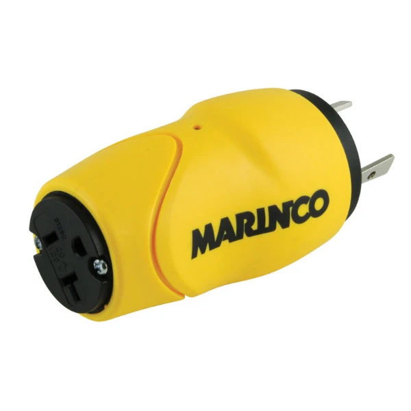 Marinco - Straight Adapter, 15A 125V Male To 30A 125V Female(Marinco straight adapter 15a 125v male to 30a 125v female 15 amp yellow) Marinco - Straight Adapter, 15A 125V Male To 30A 125V Female(Marinco Straight Adapter 15a 125v Male To 30a 125v Female 15 Amp Yellow) -Seagear Marine Shop marinco 16 1