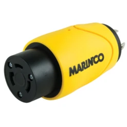 Marinco - Straight Adapter, 20A 125V Male To 30A 125V Female(Marinco Straight Adapter 20a 125v Male To 30a 125v Female 20 Amp Yellow)