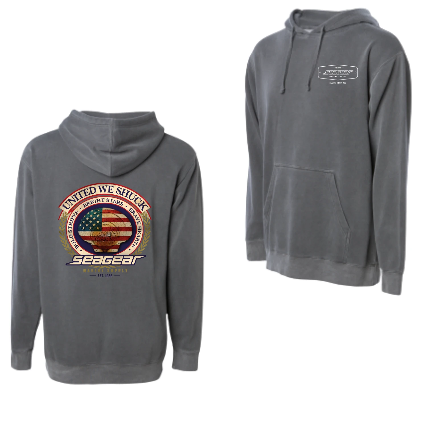 Sea Gear - United We Shuck Hoodie(Sea gear united we shuck hoodie) Sea Gear - United We Shuck Hoodie(Sea Gear United We Shuck Hoodie) -Seagear Marine Shop pigblack