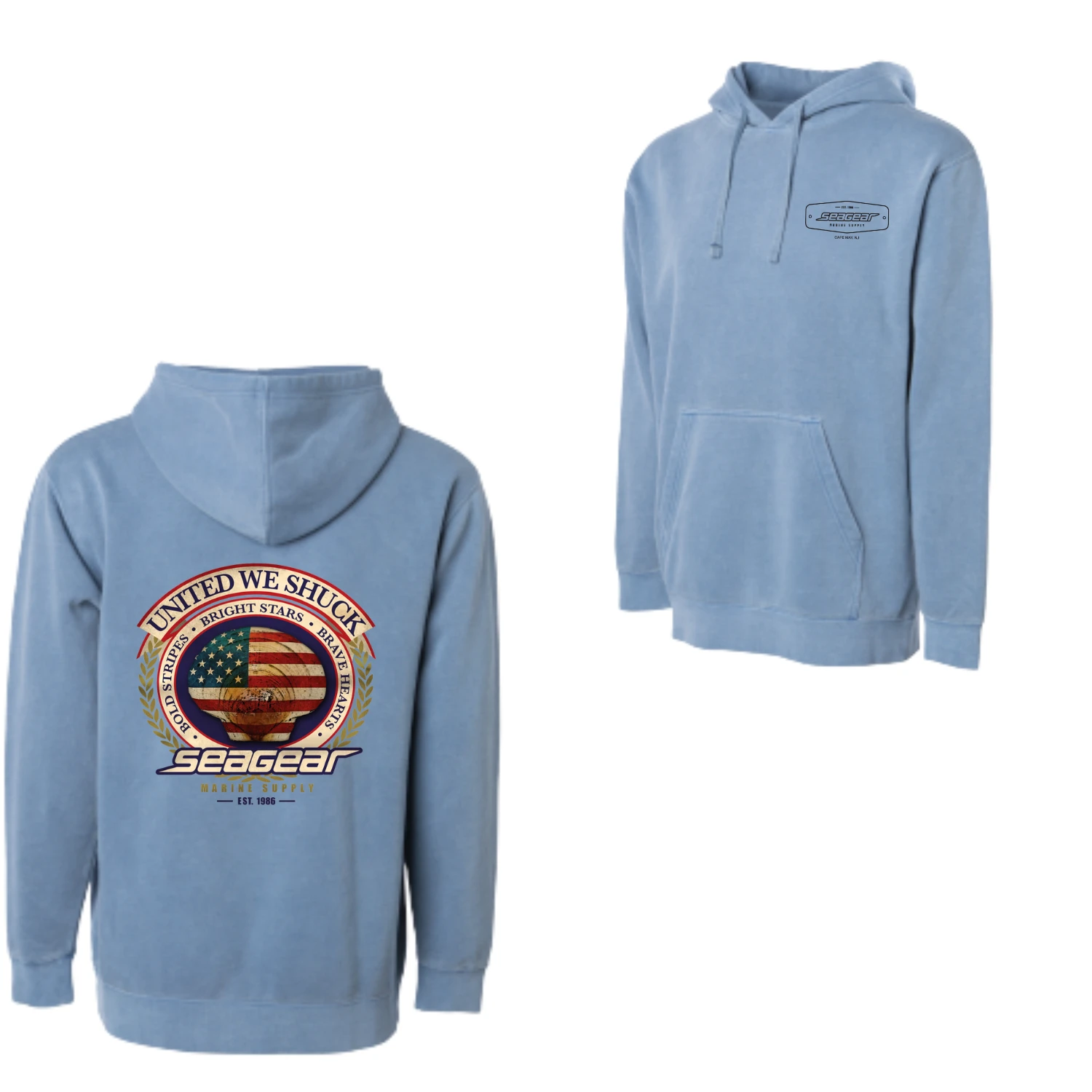 Sea Gear - United We Shuck Hoodie(Sea gear united we shuck hoodie) Sea Gear - United We Shuck Hoodie(Sea Gear United We Shuck Hoodie) -Seagear Marine Shop pigslate