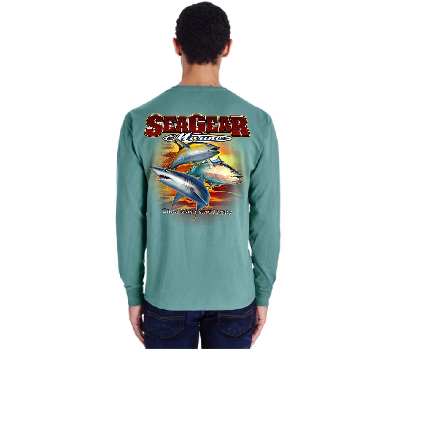 Sea Gear - 3 Fish Long Sleeve(Sea gear 3 fish long sleeve) Sea Gear - 3 Fish Long Sleeve(Sea Gear 3 Fish Long Sleeve) -Seagear Marine Shop spruce4410