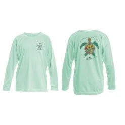 Sea Gear - Floral Turtle Kids Sunshirt Long Sleeve UPF 50+(Sea Gear Floral Turtle Youth Long Sleeve Upf 50 Uv Sun Protection Long Sleeve)
