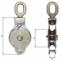 Blue Line- Tackleblocks- Single(Hardware Block Tackle Rigging Blocks Wire Rope Single)