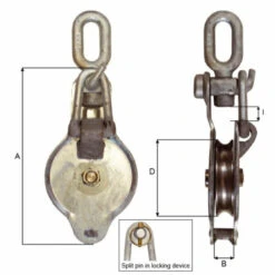 Blue Line- Swivel Eye Snatch Block, Galvanized(Block Tackle Snatch Blocks Wire Rope)