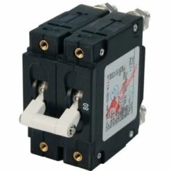 Blue Sea - C-Series White Toggle Circuit Breaker - Double Pole 80A(Blue Sea C Series White Toggle Circuit Breaker Double Pole 80a)