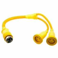 HUBBELL - Y-Adapter (2)30A 125V - 50A 125/250V 50 AMP - 30 AMP Yellow(Hubbell Y Adapter 2 30a 125v 50a 125 250v 50 Amp 30 Amp Yellow)
